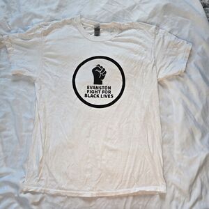 Gildan White Short Sleeve Tee with Black Graphic